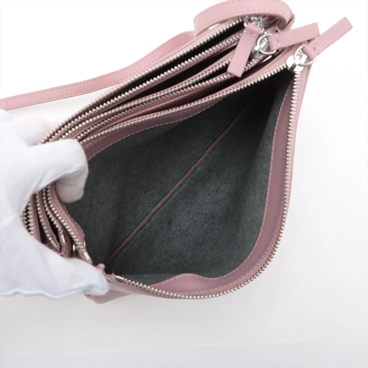 セリーヌ トリオスモール ショルダーバッグ レディース レザー サーモンピンク CELINE - セリーヌ トリオスモール ショルダーバッグ レディース