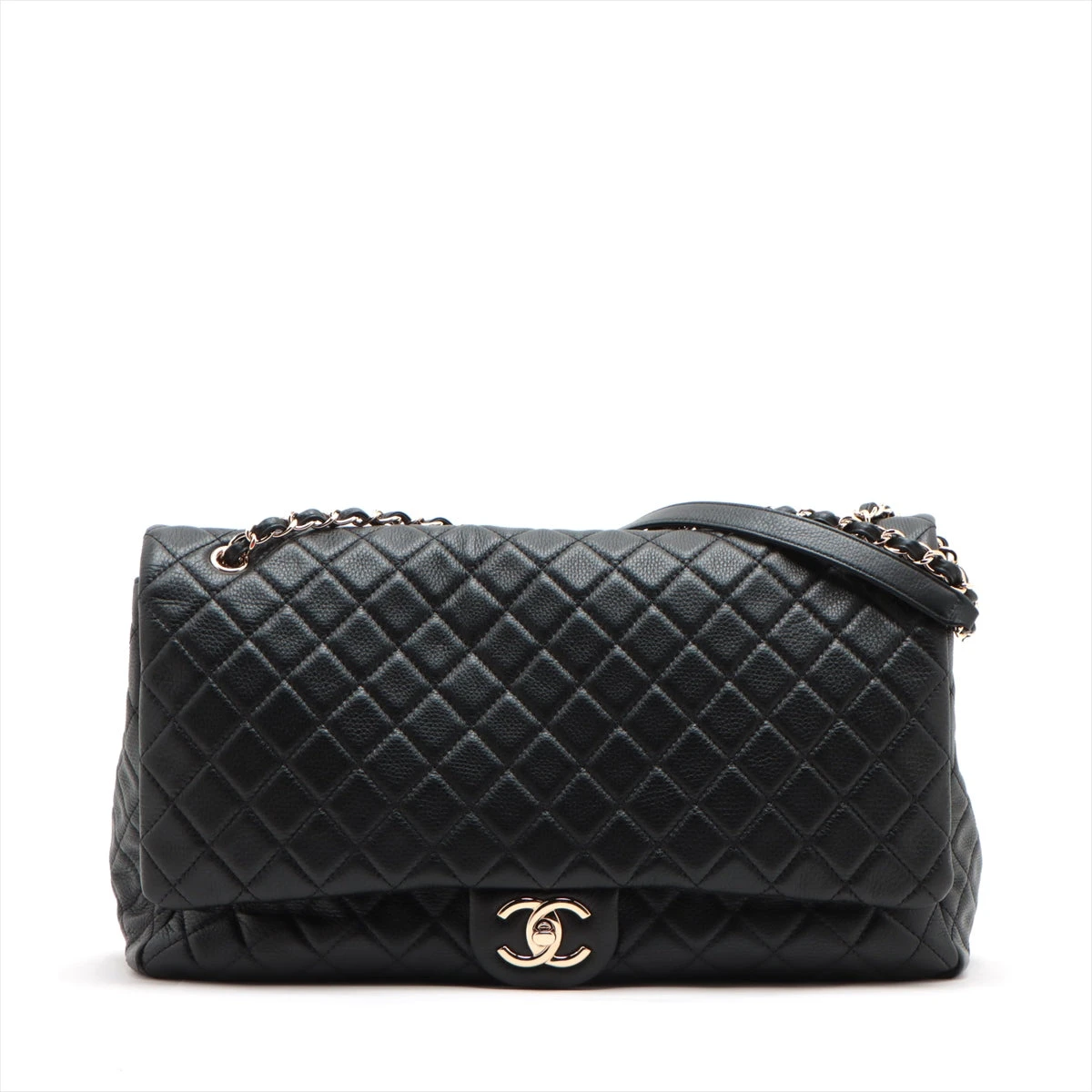 シャネル ジャンボマトラッセ レザー シングルフラップ ダブルチェーン