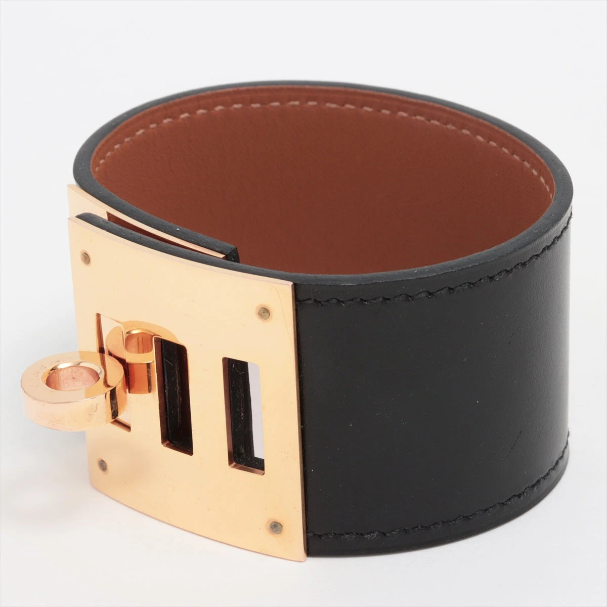 HERMES　エルメス ケリードッグ Cバングル　ブレスレット　:2018年 エルメス ケリードッグ C：2018年 ブレスレット T2 GP×革 ブラック