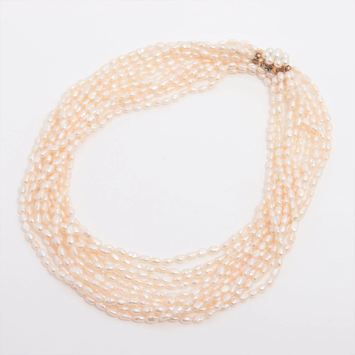 美品】K14 ホワイトゴールドネックレス パールうさぎ 総量1.37g