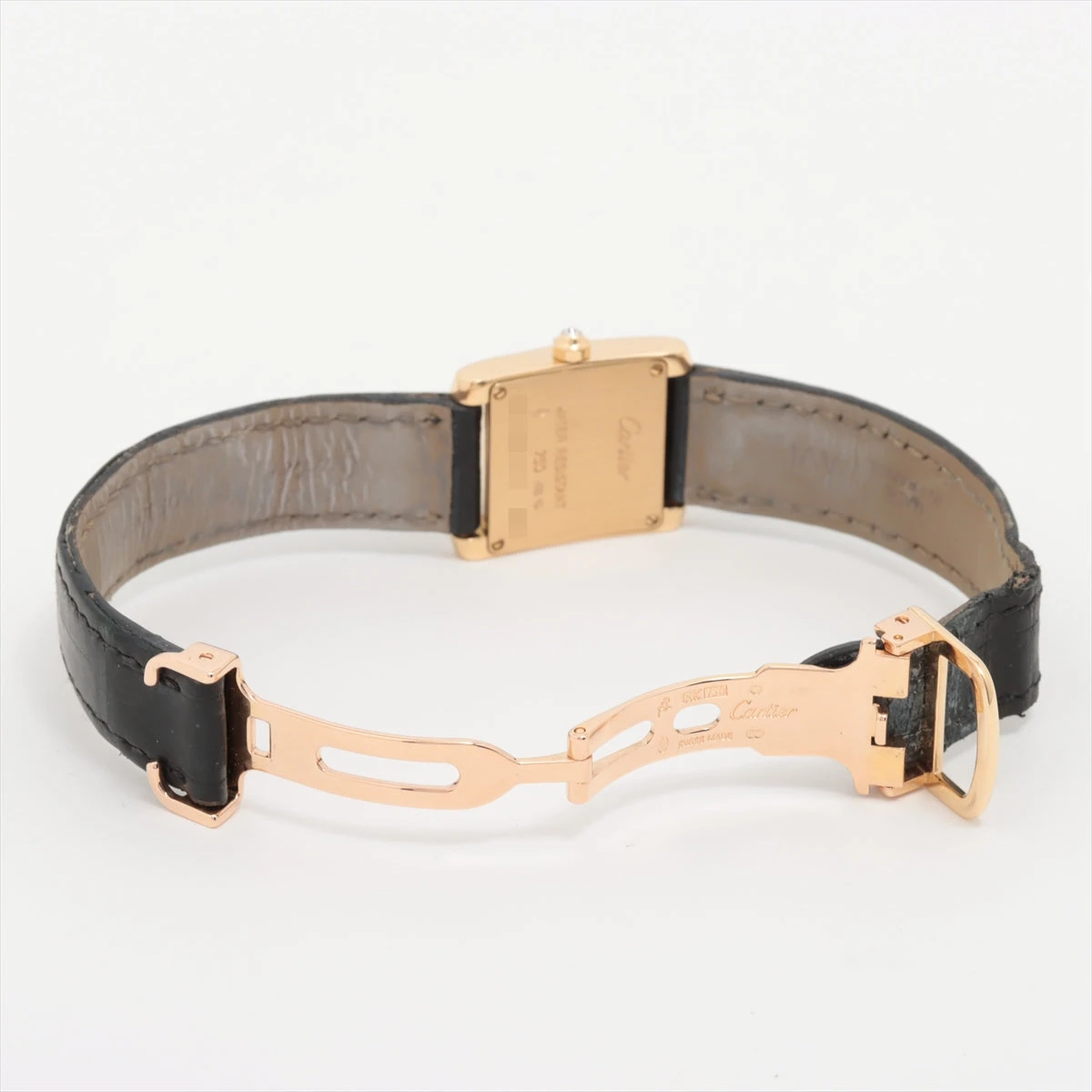 カルティエ タンクフランセーズ YG×革 QZ 白文字盤 A2634887｜中古