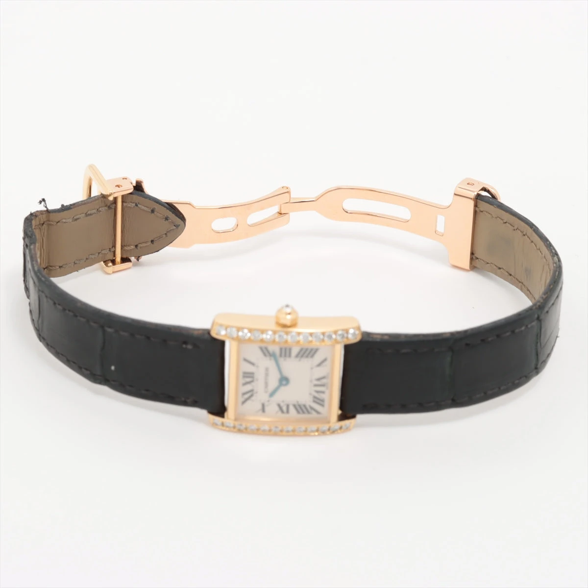 カルティエ タンクフランセーズ YG×革 QZ 白文字盤 A2634887｜中古