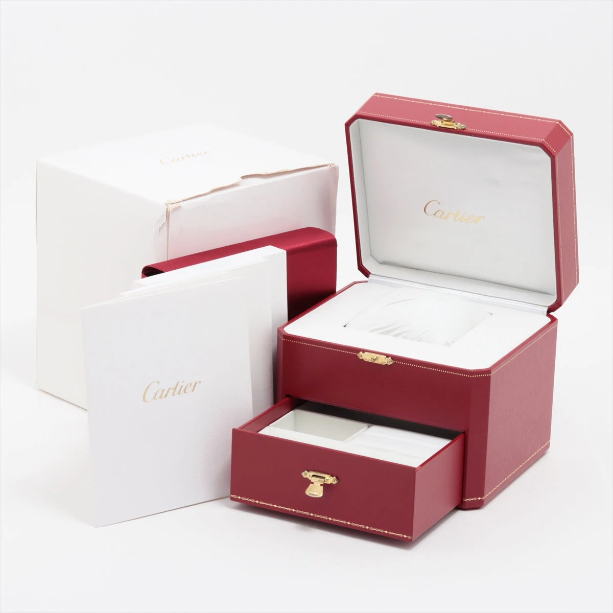 カルティエ タンクフランセーズ YG×革 QZ 白文字盤 A2634887