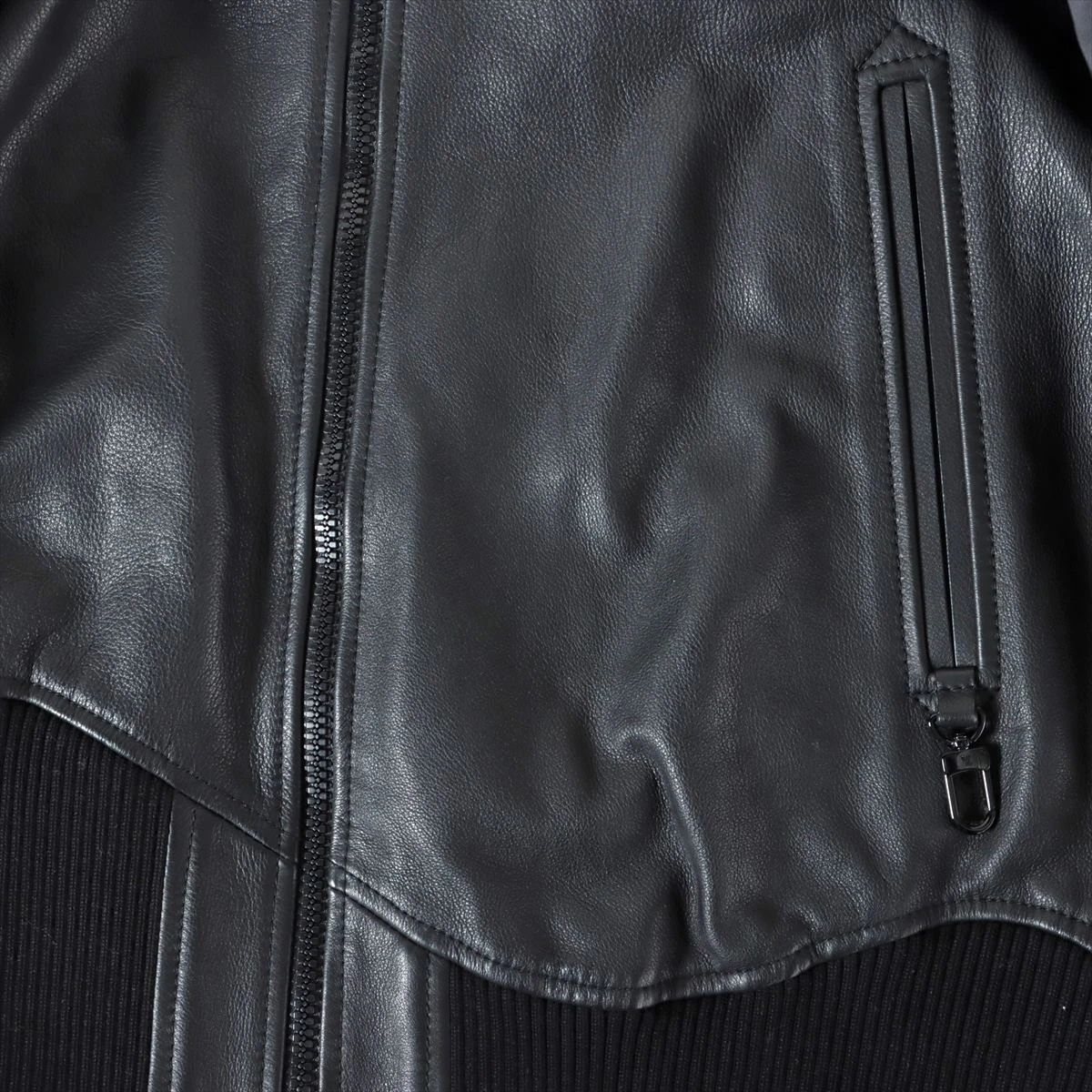 ルイヴィトン ナイロン×レザー ボンバージャケット 48 メンズ ブラック