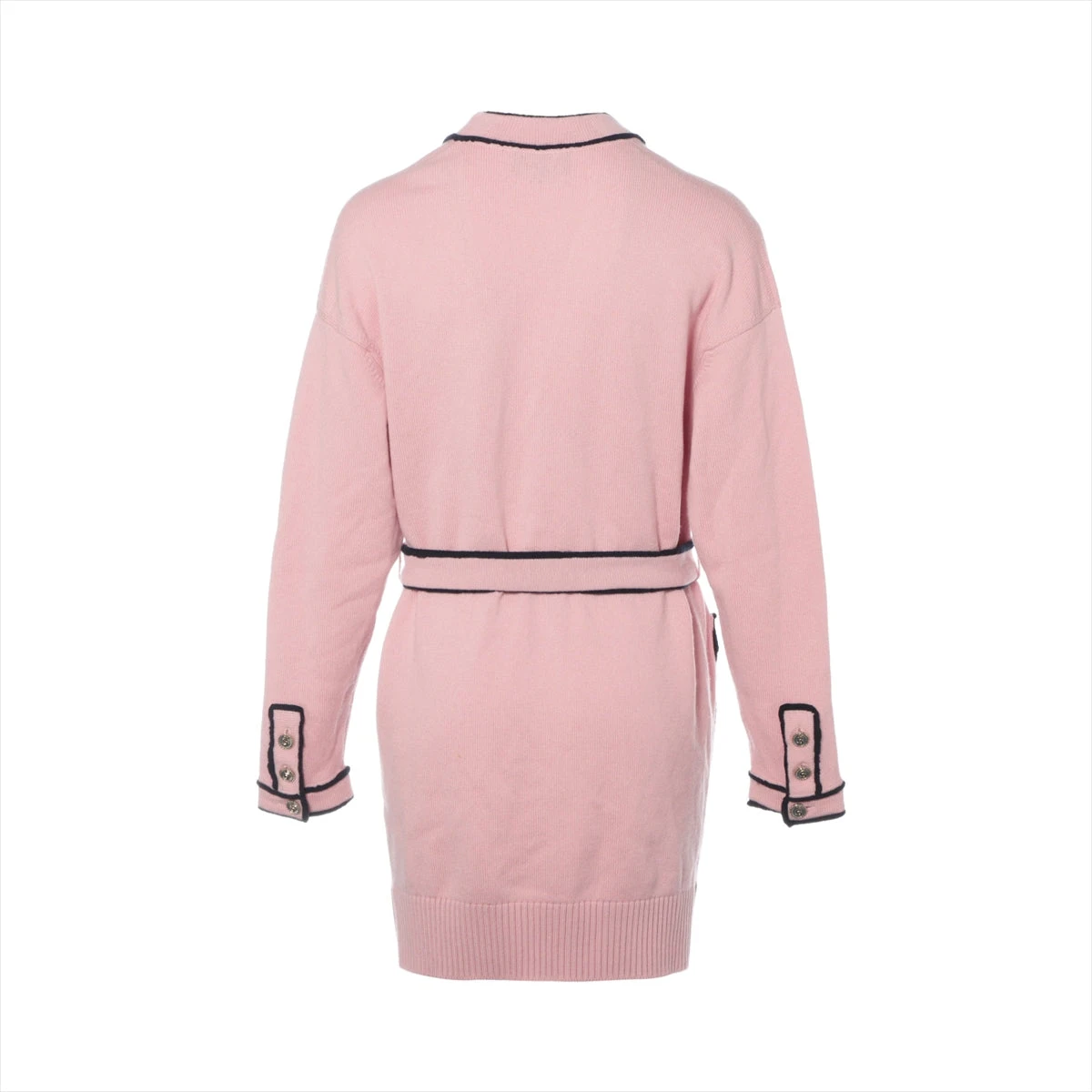 シャネル カシミヤ カーディガン 34 レディース ピンク ベルト