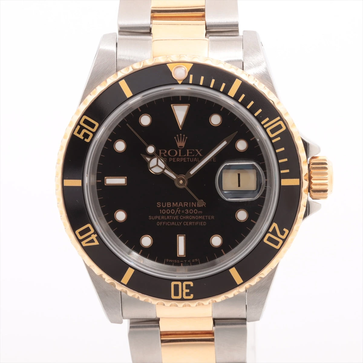 ロレックス サブマリーナ 16613 SS×YG AT 黒文字盤 ブレス削れ