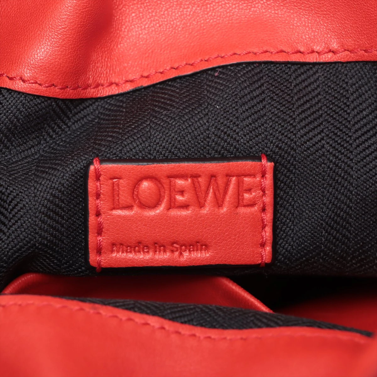 ロエベ フラメンコクラッチ レザー ショルダーバッグ レッド A2701335