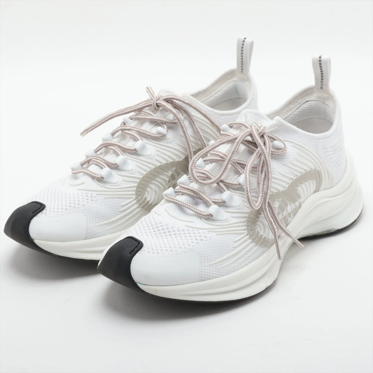 グッチ GUCCI RUN 22SS ニット スニーカー 7.5 メンズ グレー