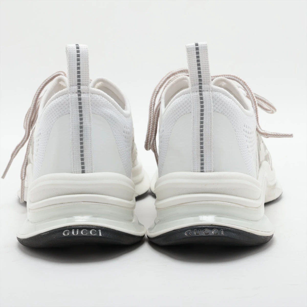 グッチ GUCCI RUN 22SS ニット スニーカー 7.5 メンズ グレー
