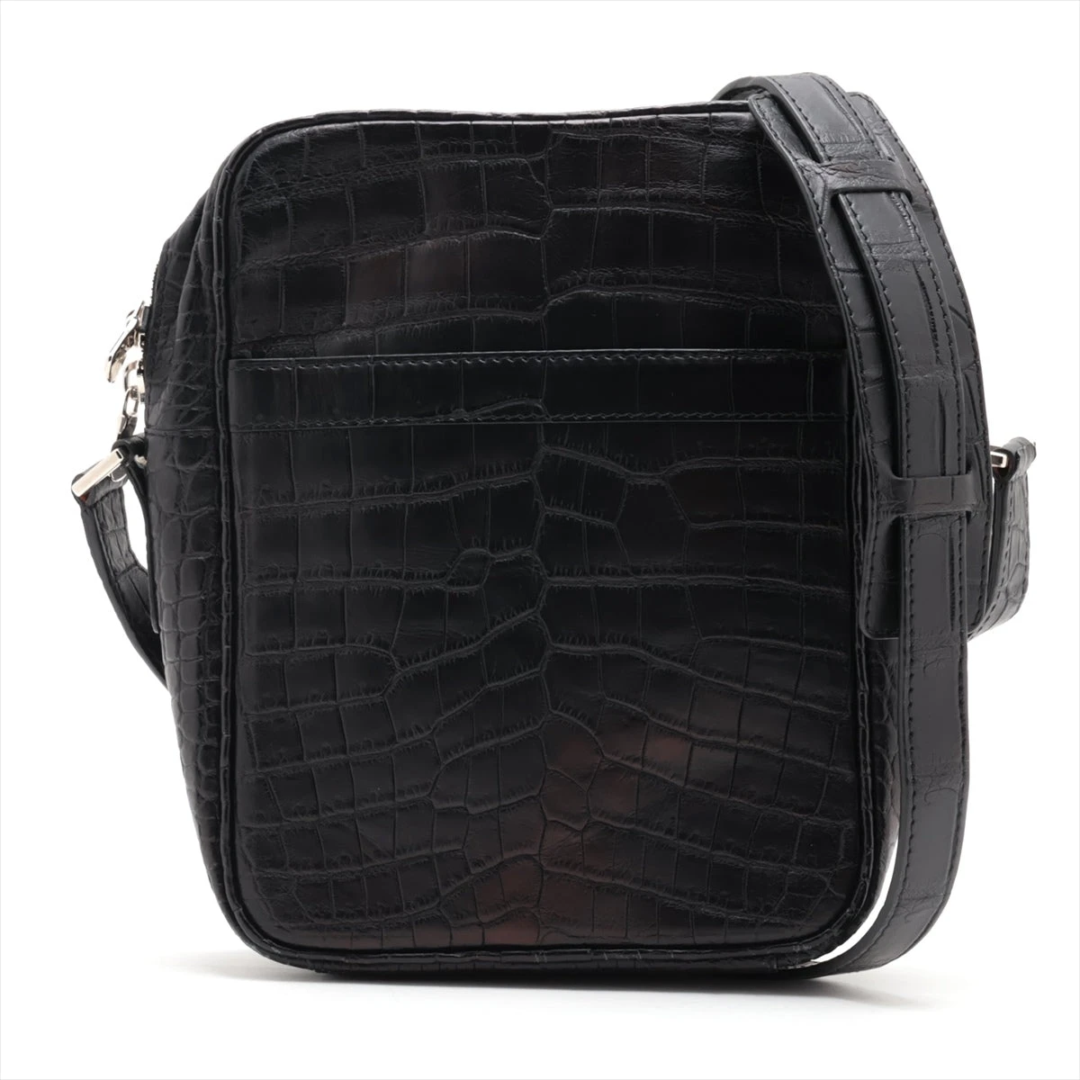 ジャンルソー クロコ ショルダーバッグ ブラック A2700261｜中古