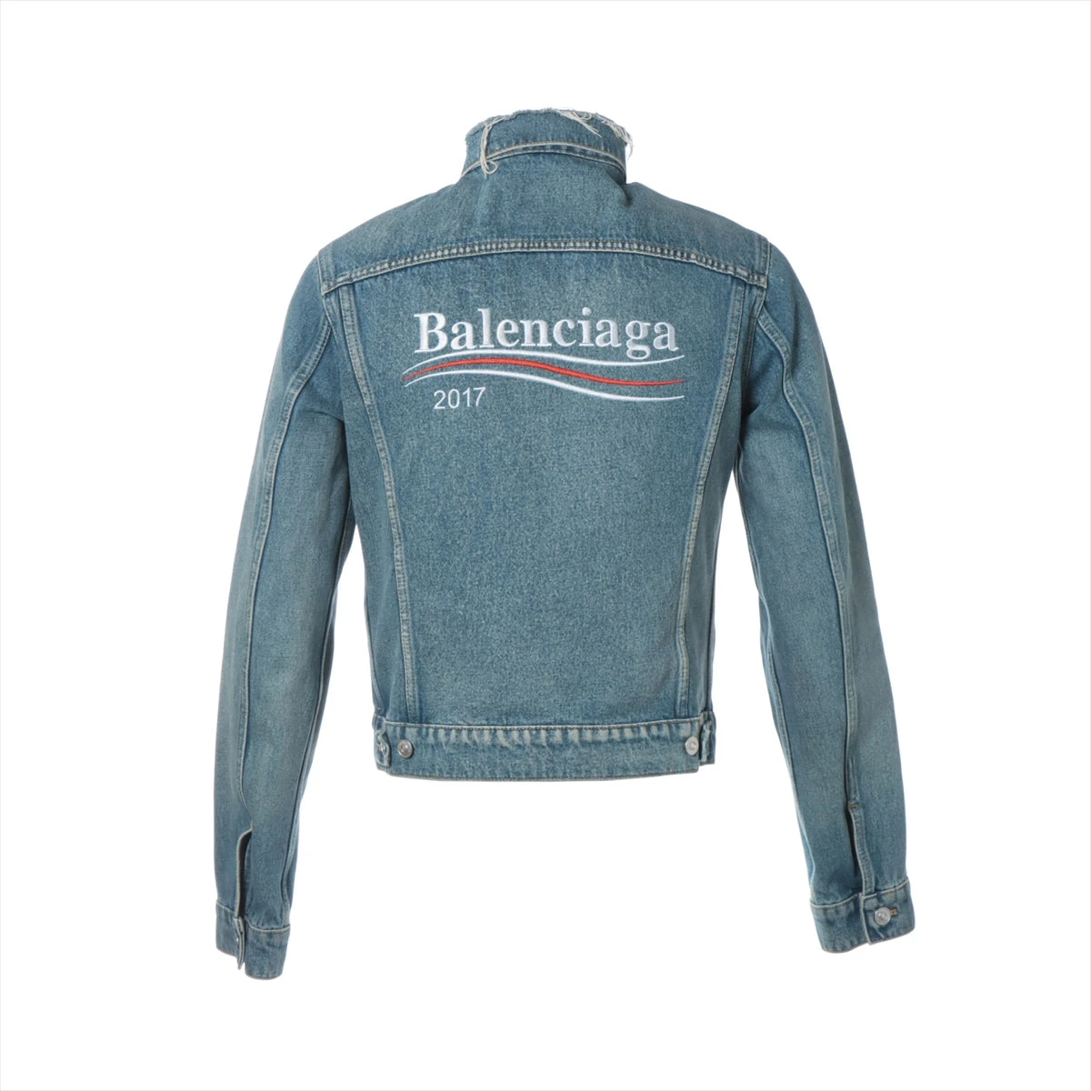 バレンシアガ 17AW コットン×ナイロン デニムジャケット 44 メンズ