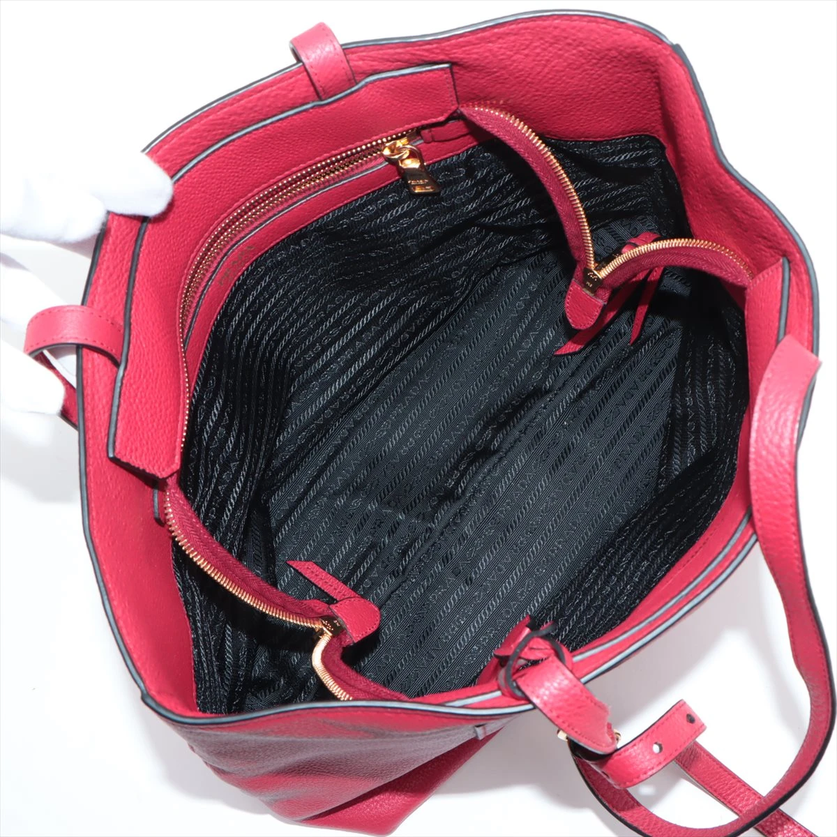 プラダ レザー トートバッグ レッド A2737203｜中古ブランド品