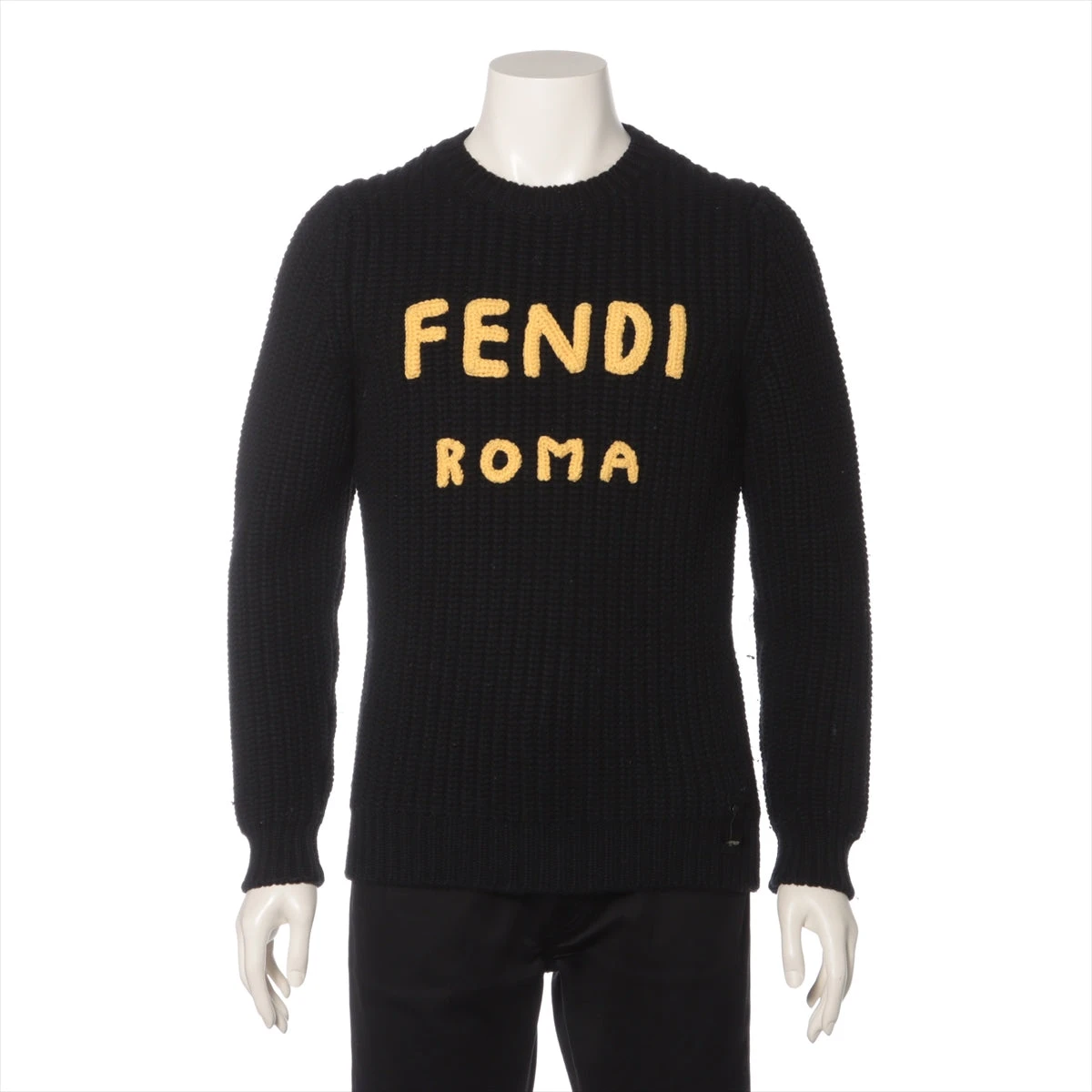 フェンディ 21年 ウール ニット 44 メンズ ブラック FZZ373 A2737355  
