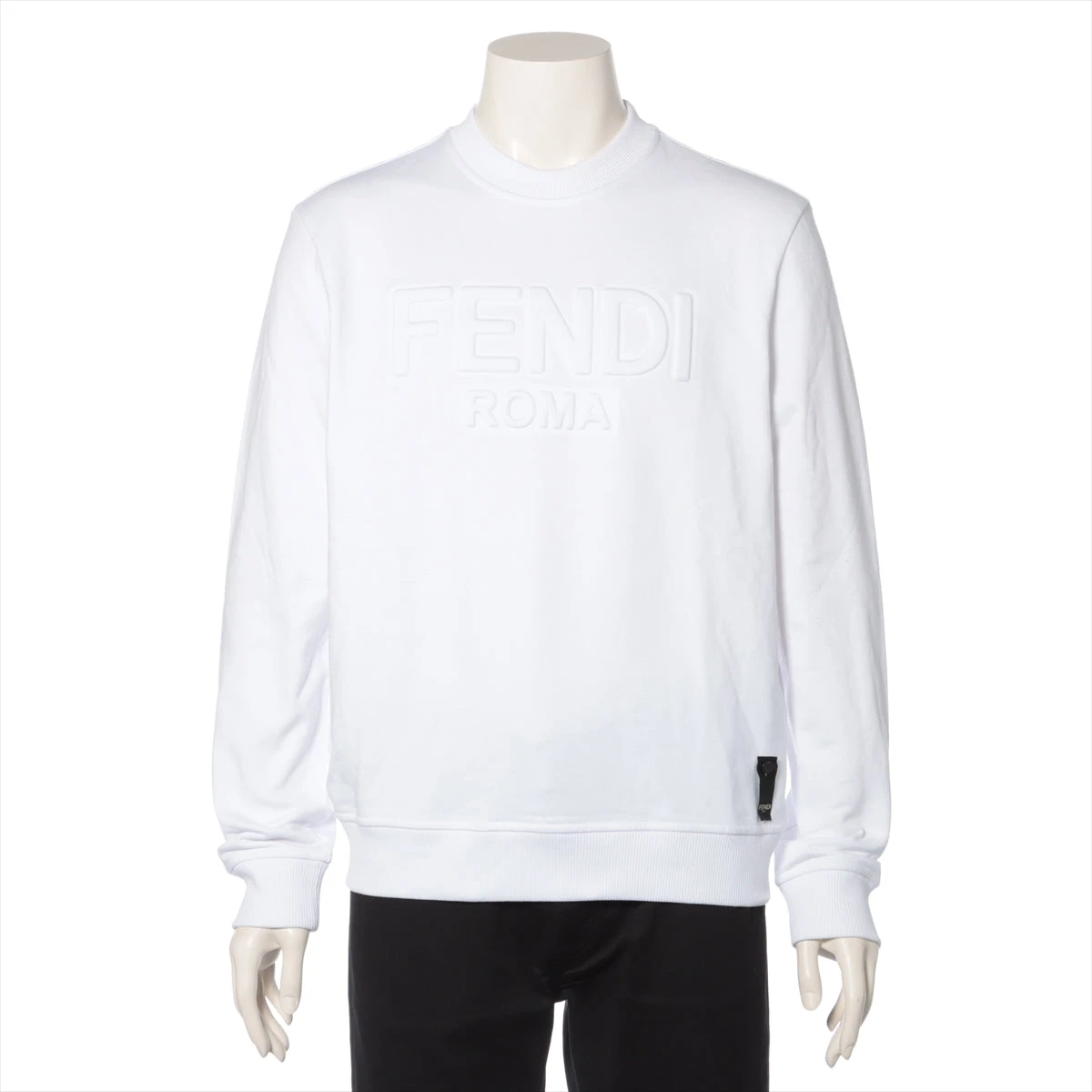 フェンディ 20年 コットン スウェット S メンズ ホワイト FY1079  
