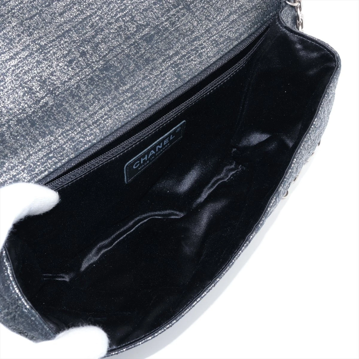 シャネル マトラッセ レザー チェーンショルダーバッグ ブラック