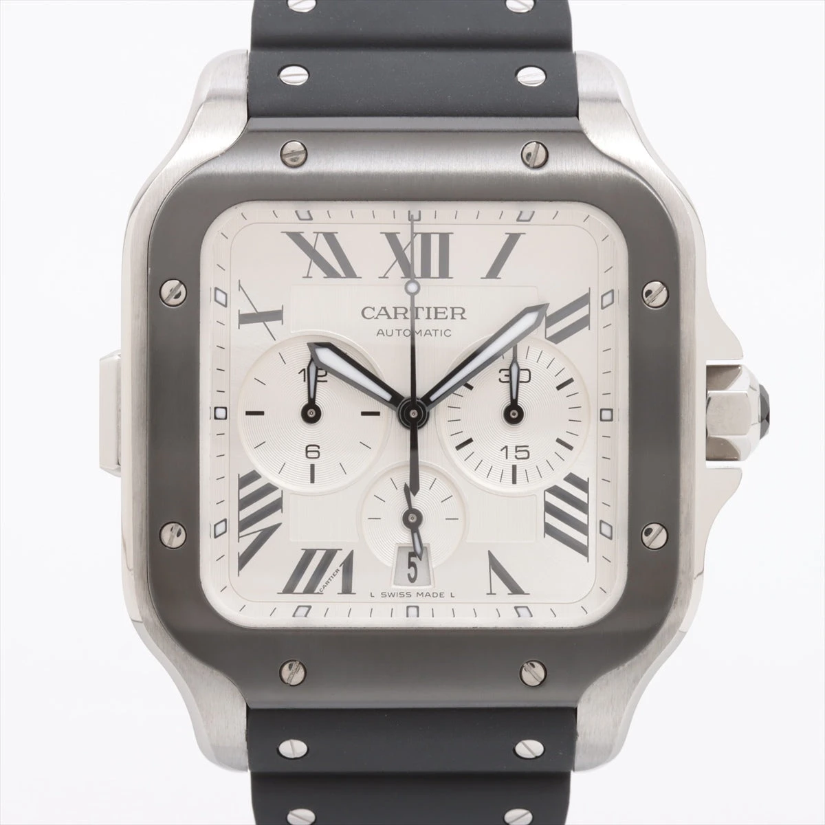 Cartier カルティエ サントス ベルト シルバー ブラック 18 カルティエ Cartier サントス ドゥ カルティエ WJSA0008