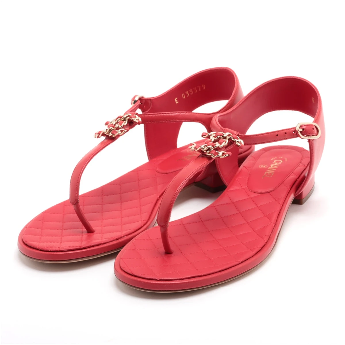 シャネル♡CHANEL♡ココマークサンダル♡レッド♡赤♡38.5 CHANEL - シャネル CHANEL サンダル 靴 シューズ レザー レッド