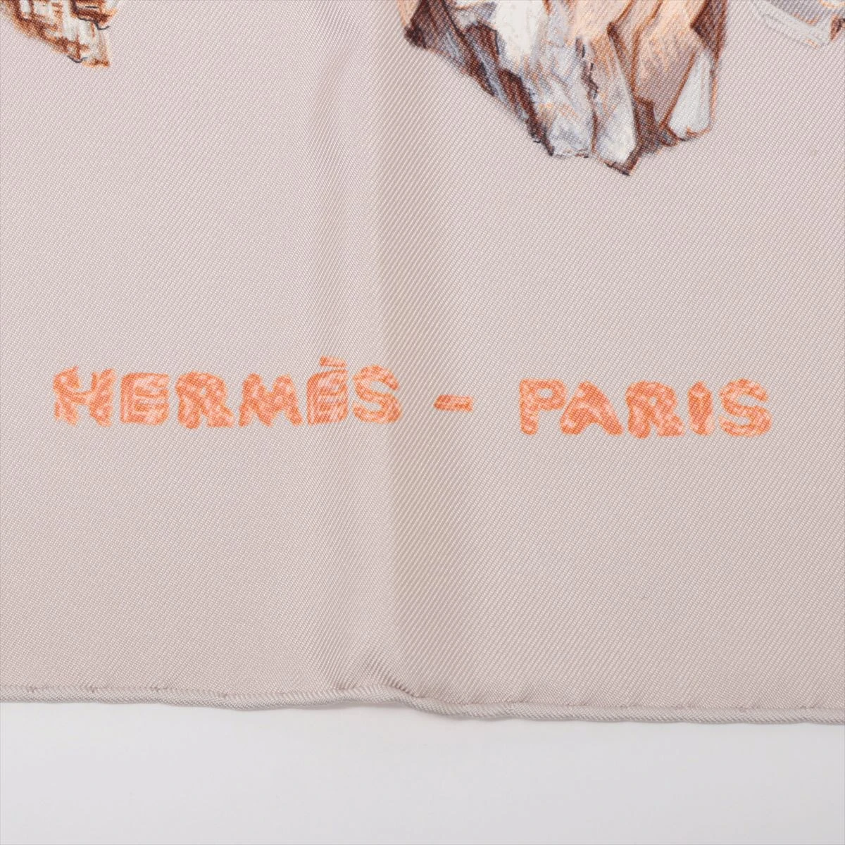 エルメス カレ90 MINERAUX 鉱物 スカーフ シルク ピンクベージュ