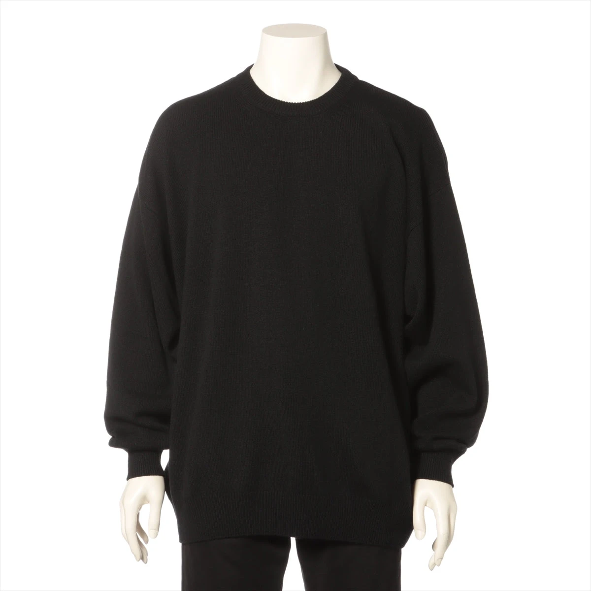 バレンシアガ 22年 カシミヤ×ポリエステル ニット L メンズ ブラック