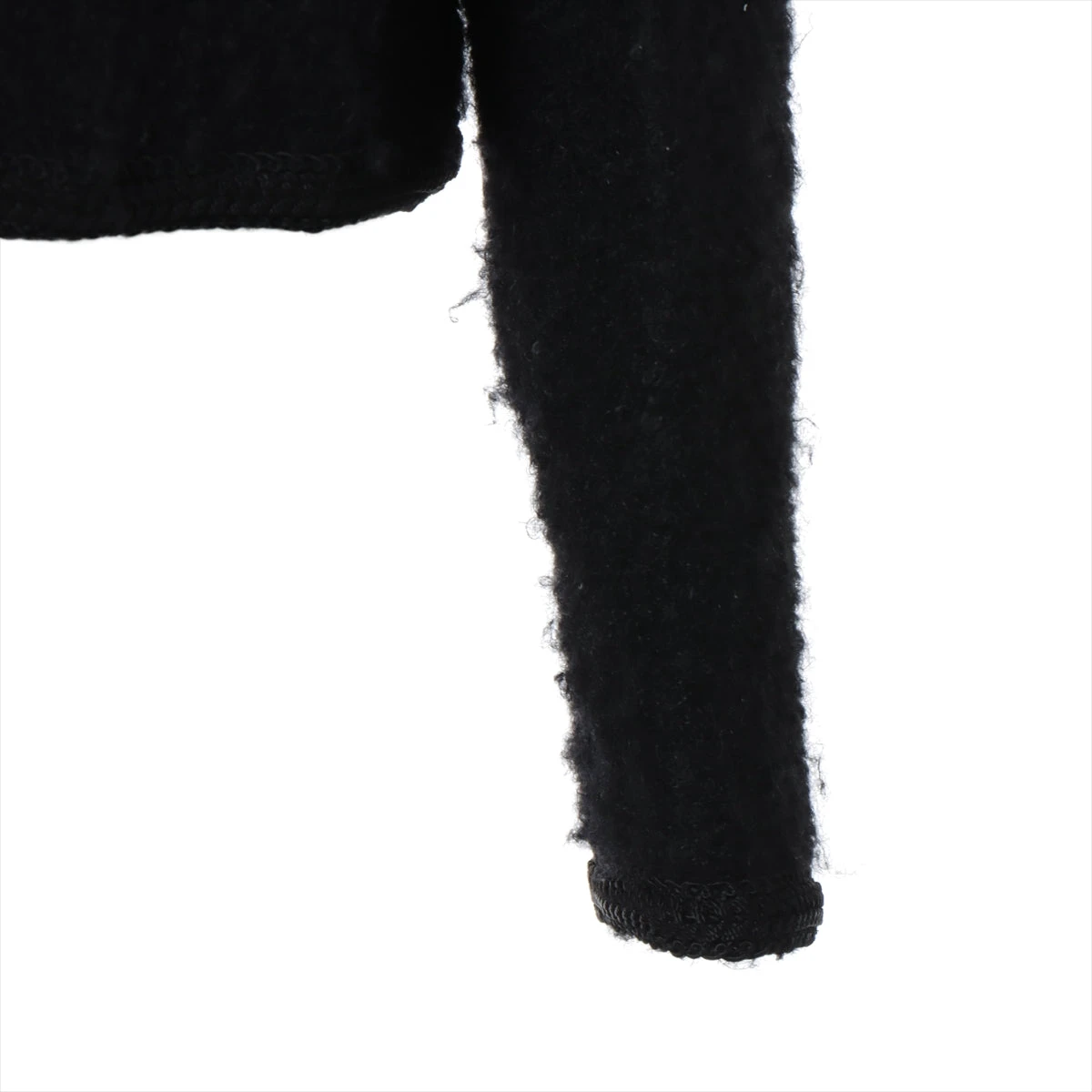 CÉLINE ノーカラージャケット ブラック 36 シャスールジャケット / カシミアフランネル - ブラック | CELINE