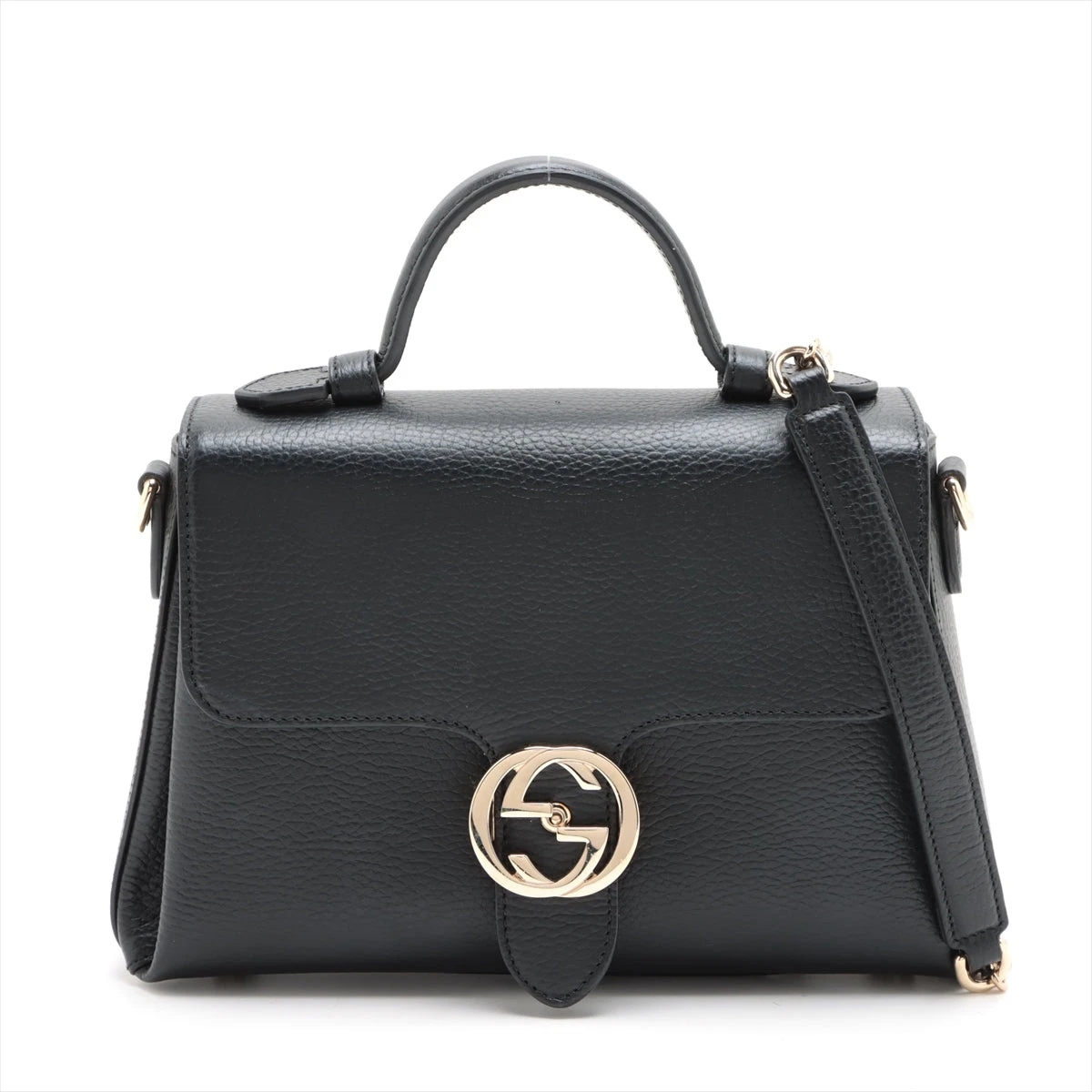 まとめ　グッチ ハンドバッグ レザー 黒 インターロッキングG 2WAY グッチ ハンドバッグ レザー 黒 インターロッキングG 2WAY