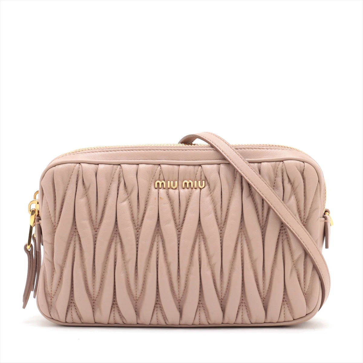 MIU MIU ショルダーバッグ マトラッセ 5BH539 ミュウミュウ マテラッセ レザー ショルダーバッグ ピンク