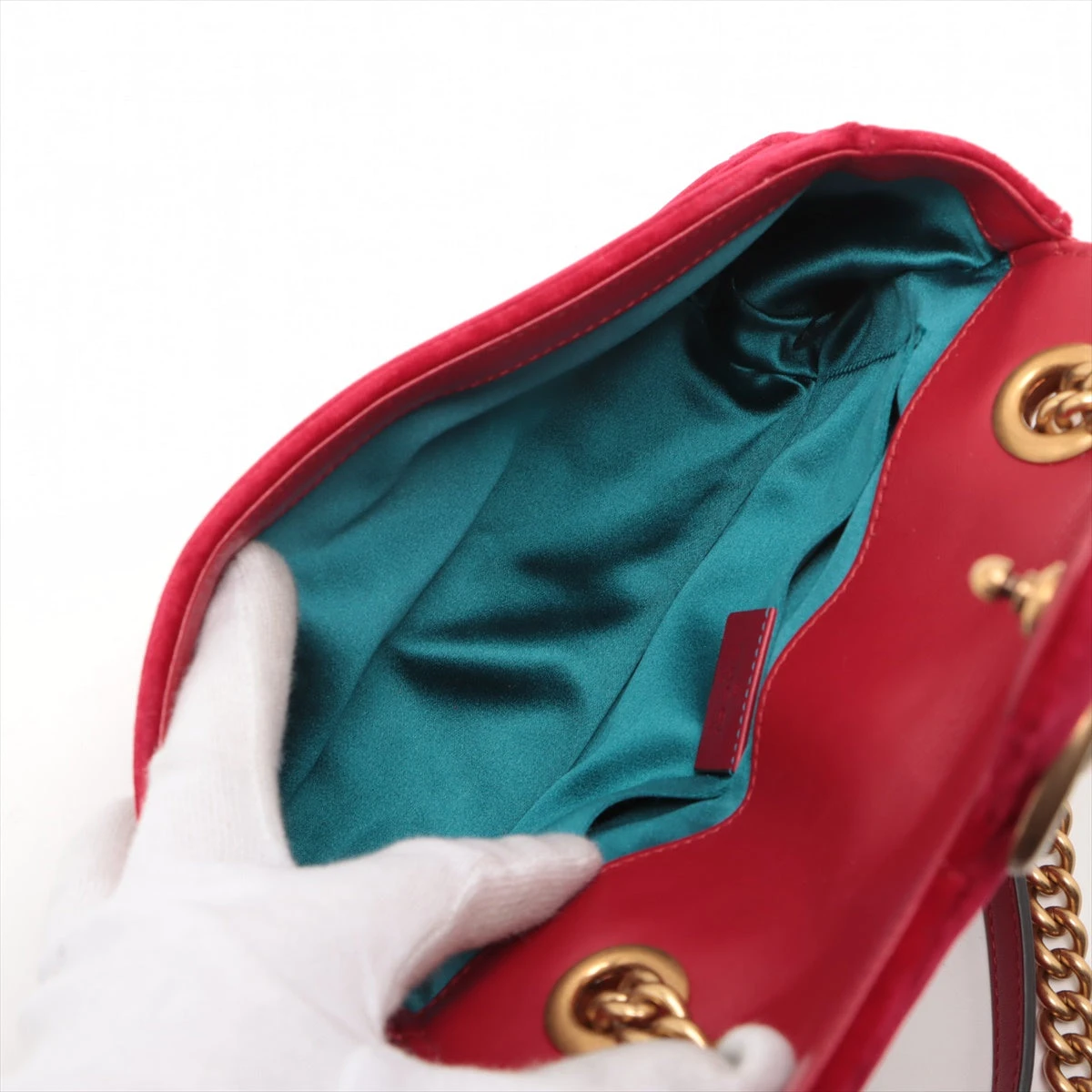GUCCI グッチ GGマーモント ベルベット チェーン ショルダー