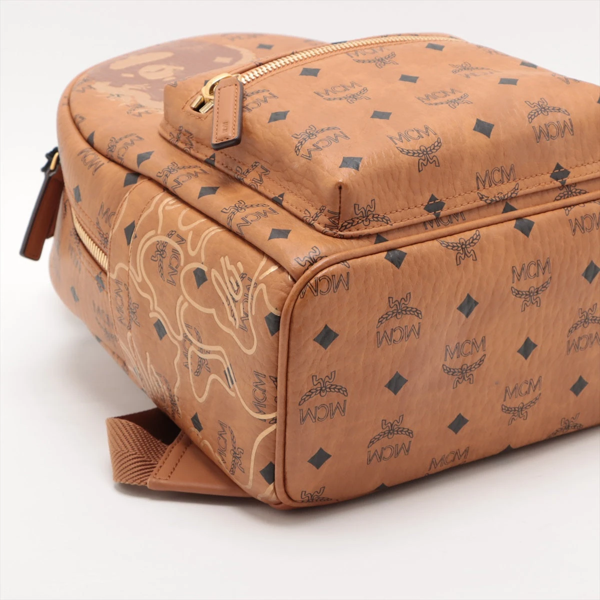 MCM レザー バックパック/リュック ブラウン ア ベイシング