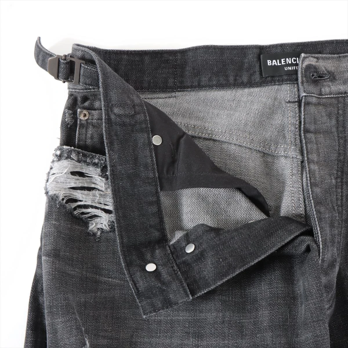 BALENCIAGA 21AW デストロイ バギー コットン デニムパンツ BALENCIAGA 【値下げ】BALENCIAGA スーパーデストロイ加工バギー