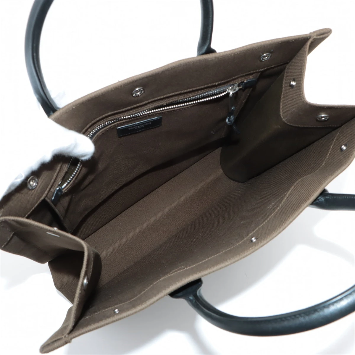 サンローランパリ リヴゴーシュ キャンバス×レザー トートバッグ