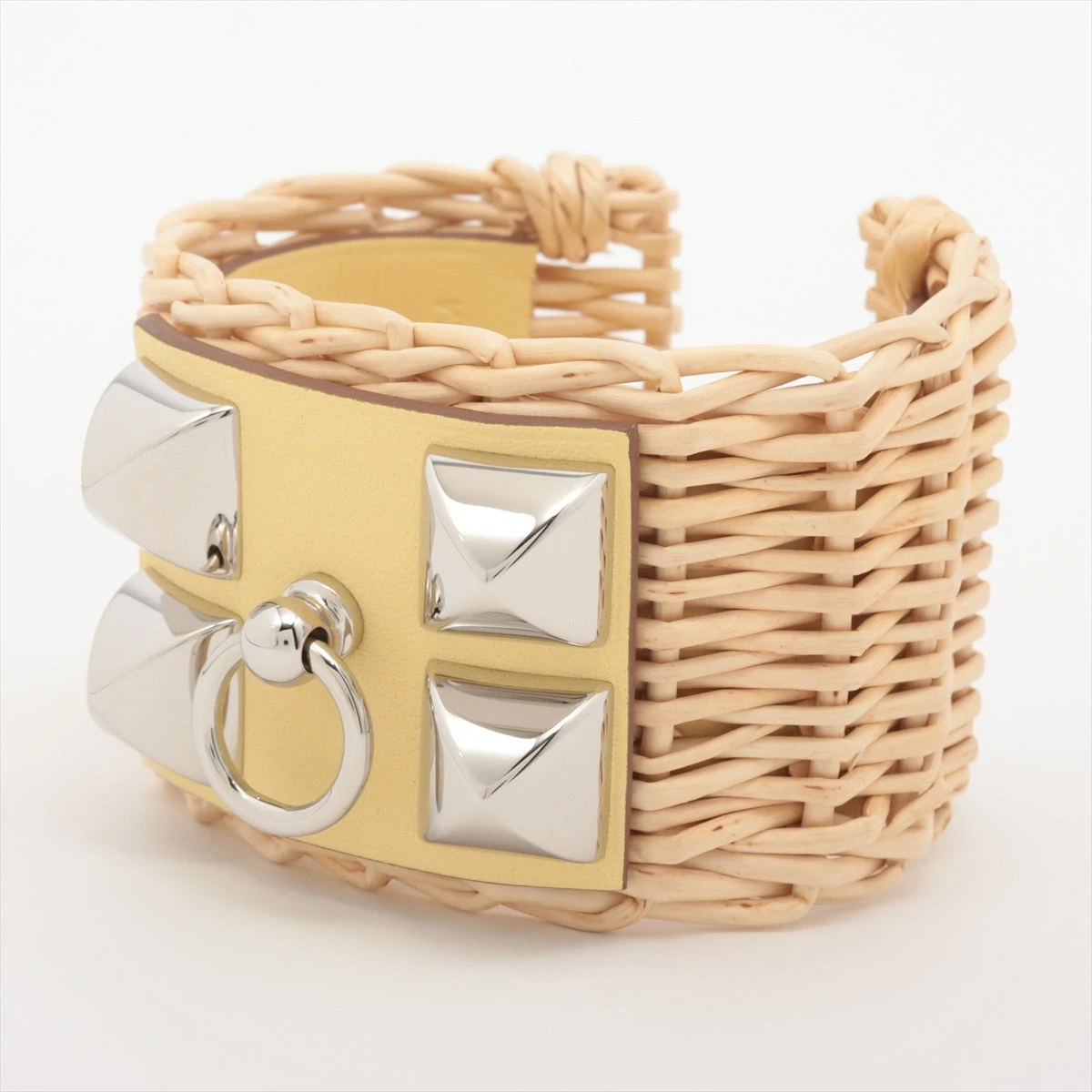 （新品・未使用品）エルメス メドール ピクニック ラタン ヴォースイフト ピアス ナタ アイボリー×ゴールド H070971F 箱付 エルメス コリエドシアン メドールピクニック B刻印：2023年 バングル