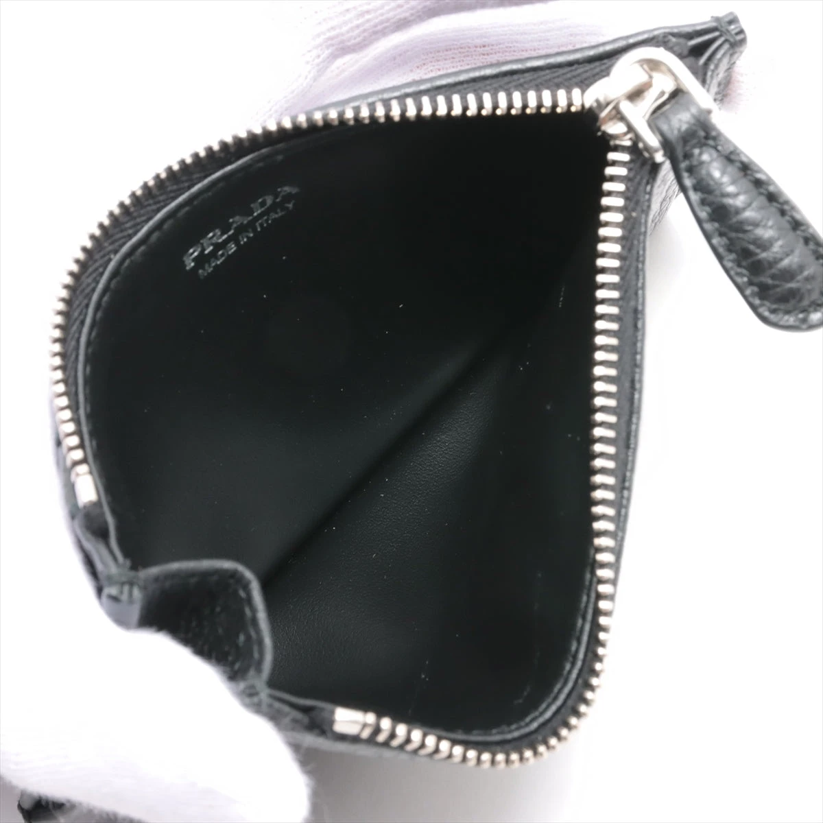 プラダ 1MC079 レザー コインケース ブラック A2756494｜中古