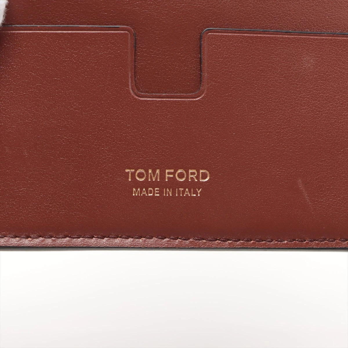 トムフォード ロゴ リザード カードケース ブラウン A2754117｜中古
