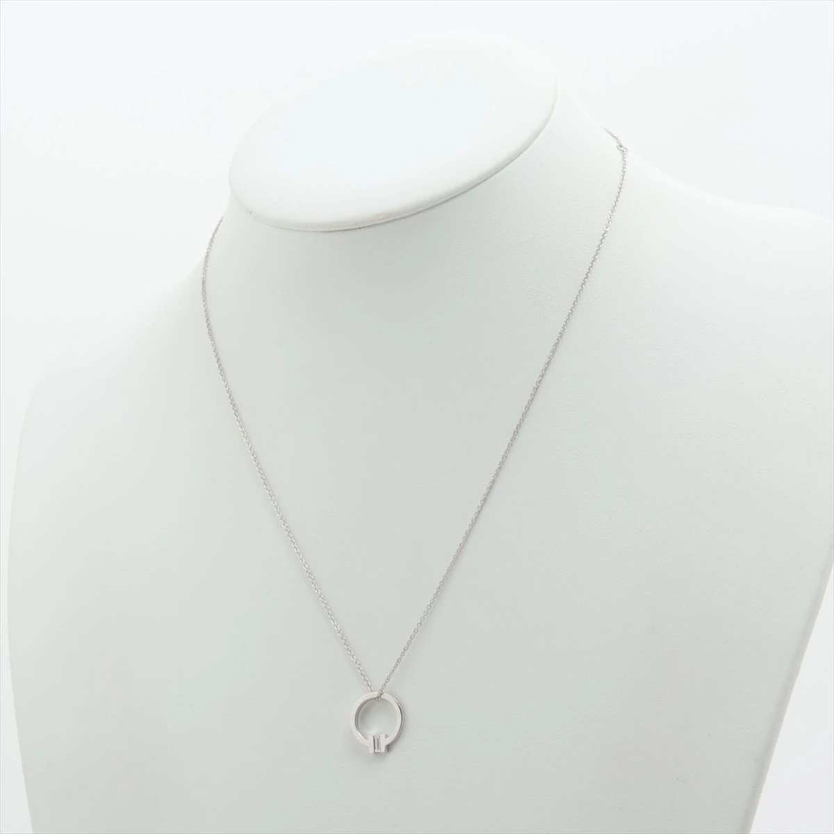 ティファニー Tスクエア Au750 ダイヤモンドネックレス ティファニー Tスクエア ダイヤ ネックレス 750(WG) 3.4g