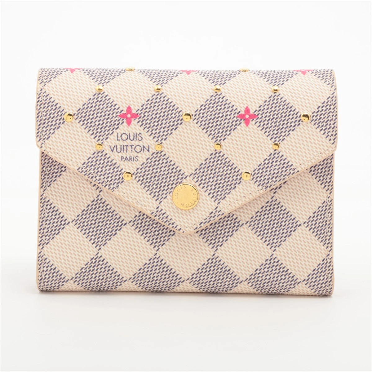 ルイヴィトン ポルトフォイユ ヴィクトリーヌ ❤️ダミエ アズール