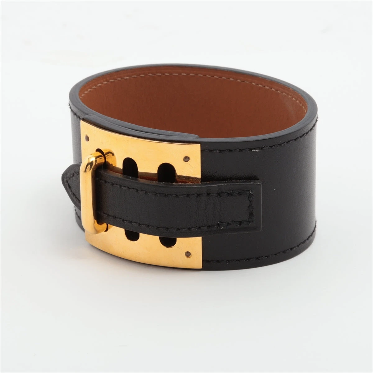 HERMES ケリードッグ　バングル　レザー　ブラック レザーブレスレット 《ケリー》 ドゥブルトゥール | Hermès