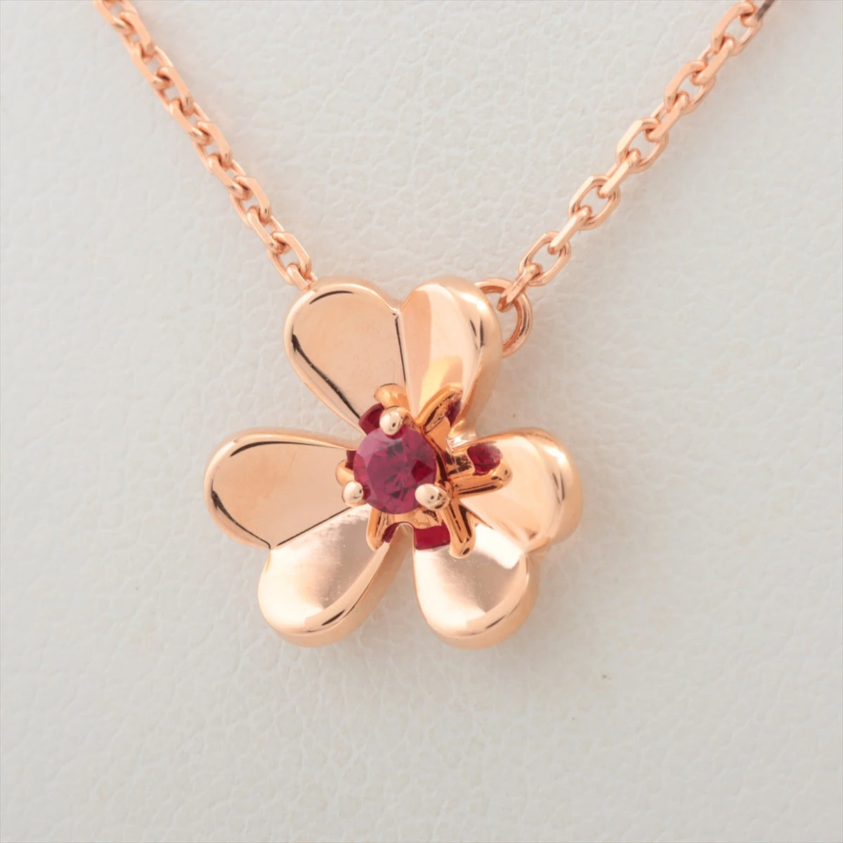 ヴァンクリーフ&アーペル フリヴォル ミニ ルビー ネックレス 750(PG  