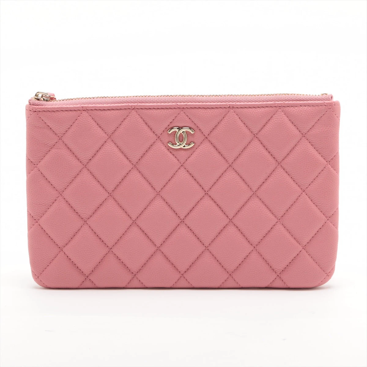 希少美品 CHANEL シャネル キャビアスキン ポーチ ゴールド金具 ピンク シャネル マトラッセ キャビアスキン ポーチ ピンク ゴールド