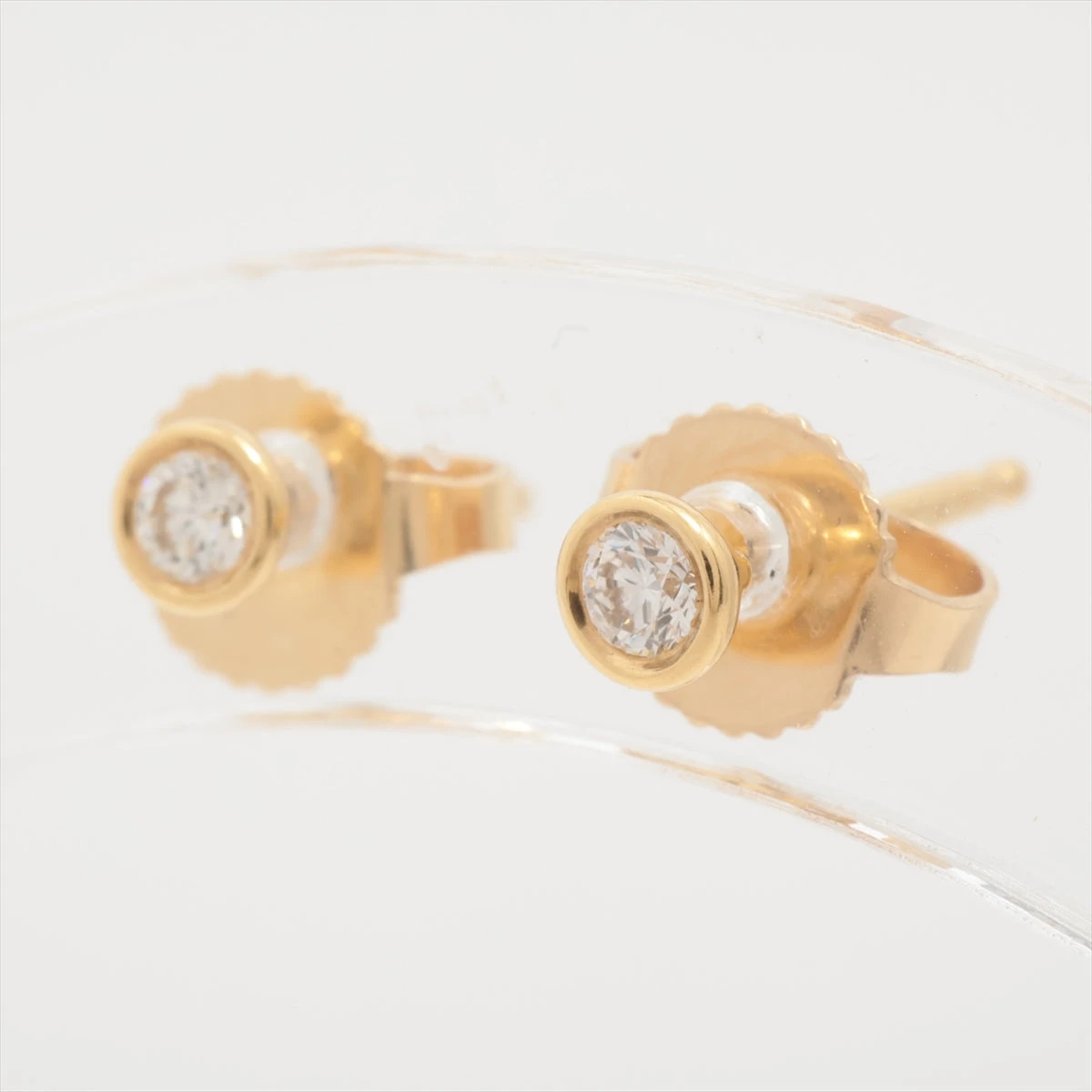 ティファニー バイザヤード ダイヤ ピアス 750(YG) 0.9g 直径約3.40mm