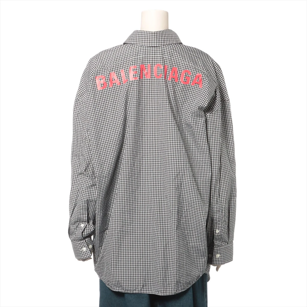 バレンシアガ チェックシャツ BALENCIAGA コットンフランネル リバーシブル シャツ チェック柄