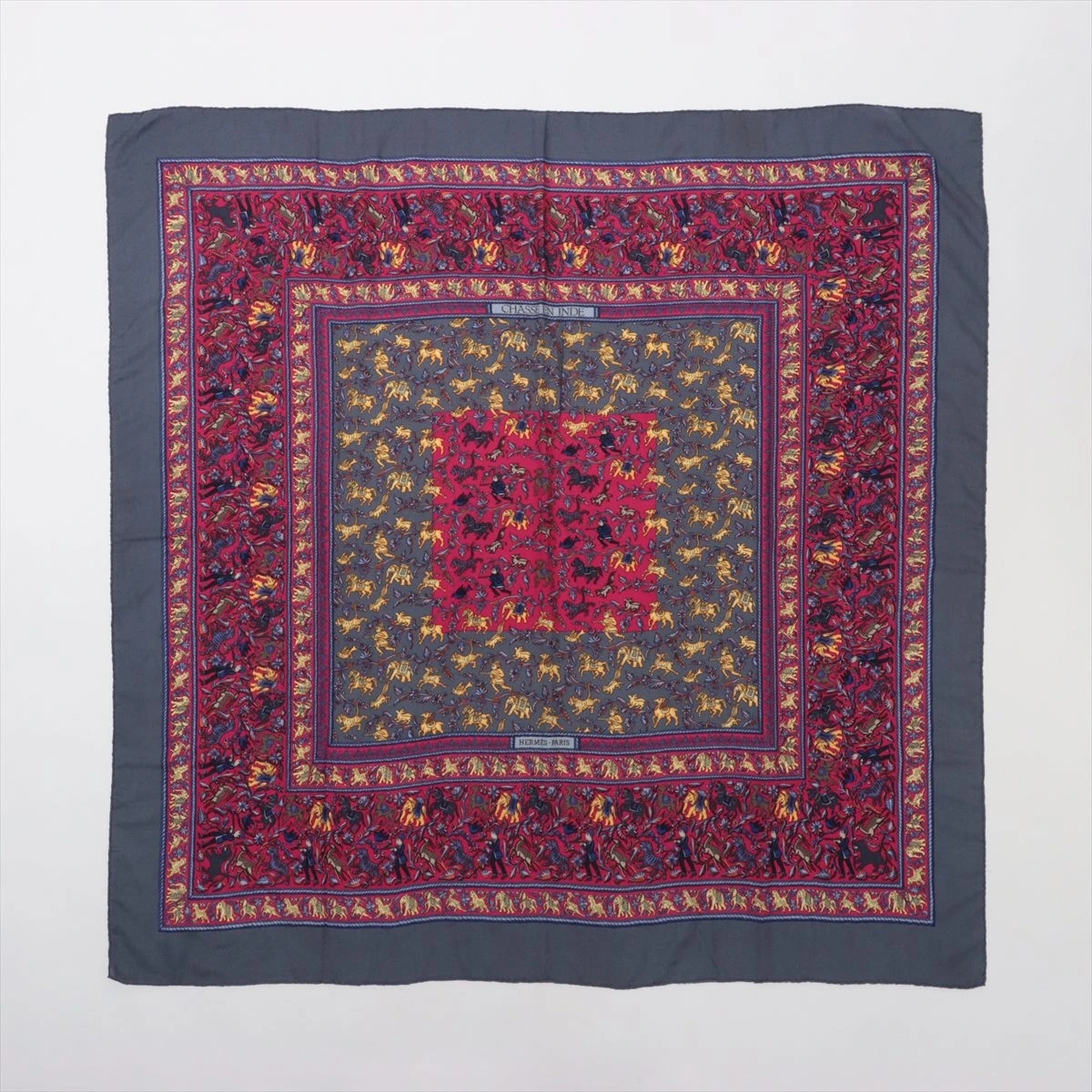 エルメス カレジェアン CHASSE EN INDE インドの狩猟 スカーフ