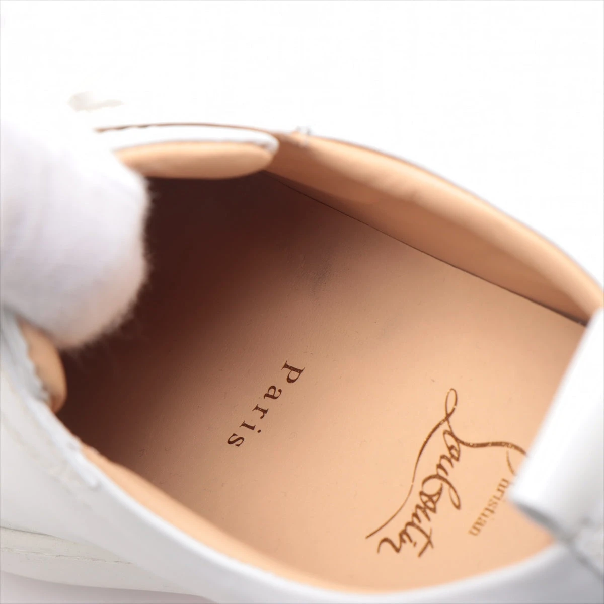 クリスチャンルブタン レザー スニーカー 40 メンズ ホワイト