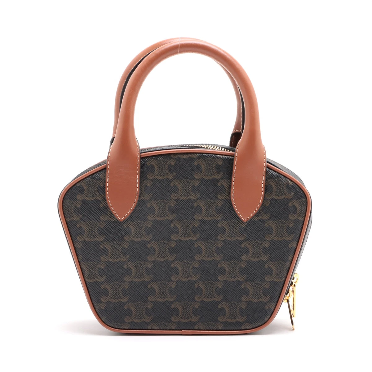 セリーヌ トリオンフ ボウリングバッグ PVC×レザー 2WAYハンドバッグ