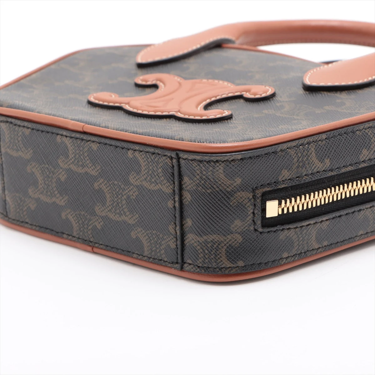 セリーヌ トリオンフ ボウリングバッグ PVC×レザー 2WAYハンドバッグ