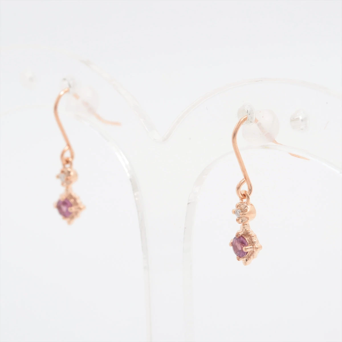 4℃ 色石 ダイヤ ピアス K10(PG) 0.7g A2715090｜中古ブランド品 