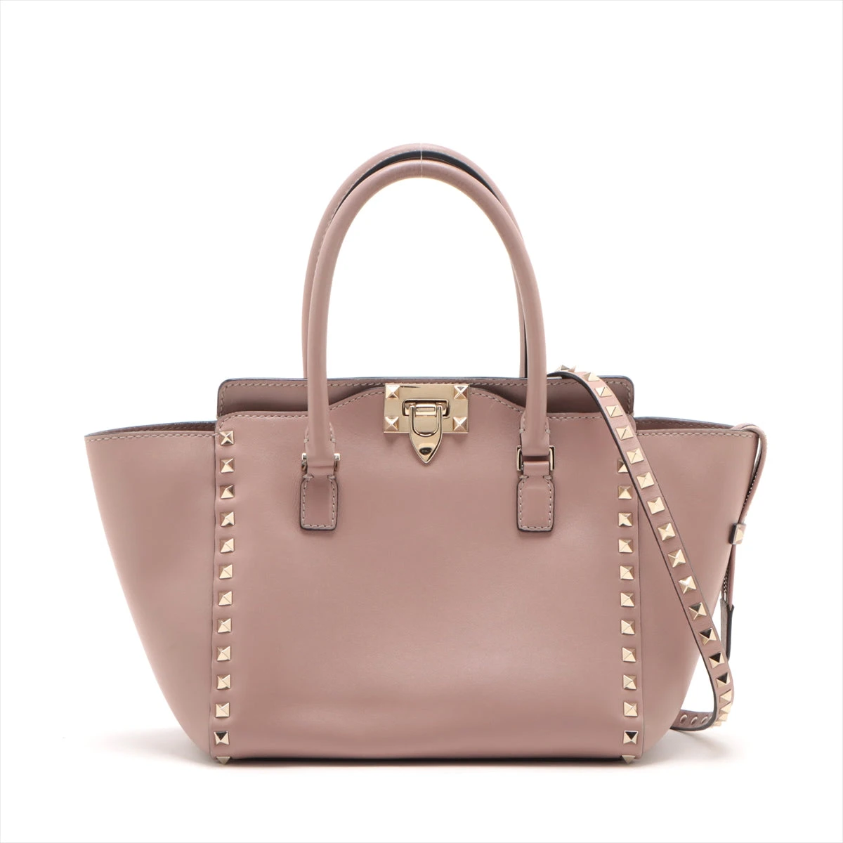 ヴァレンティノガラヴァーニ ロックスタッズ レザー 2WAYハンドバッグ  