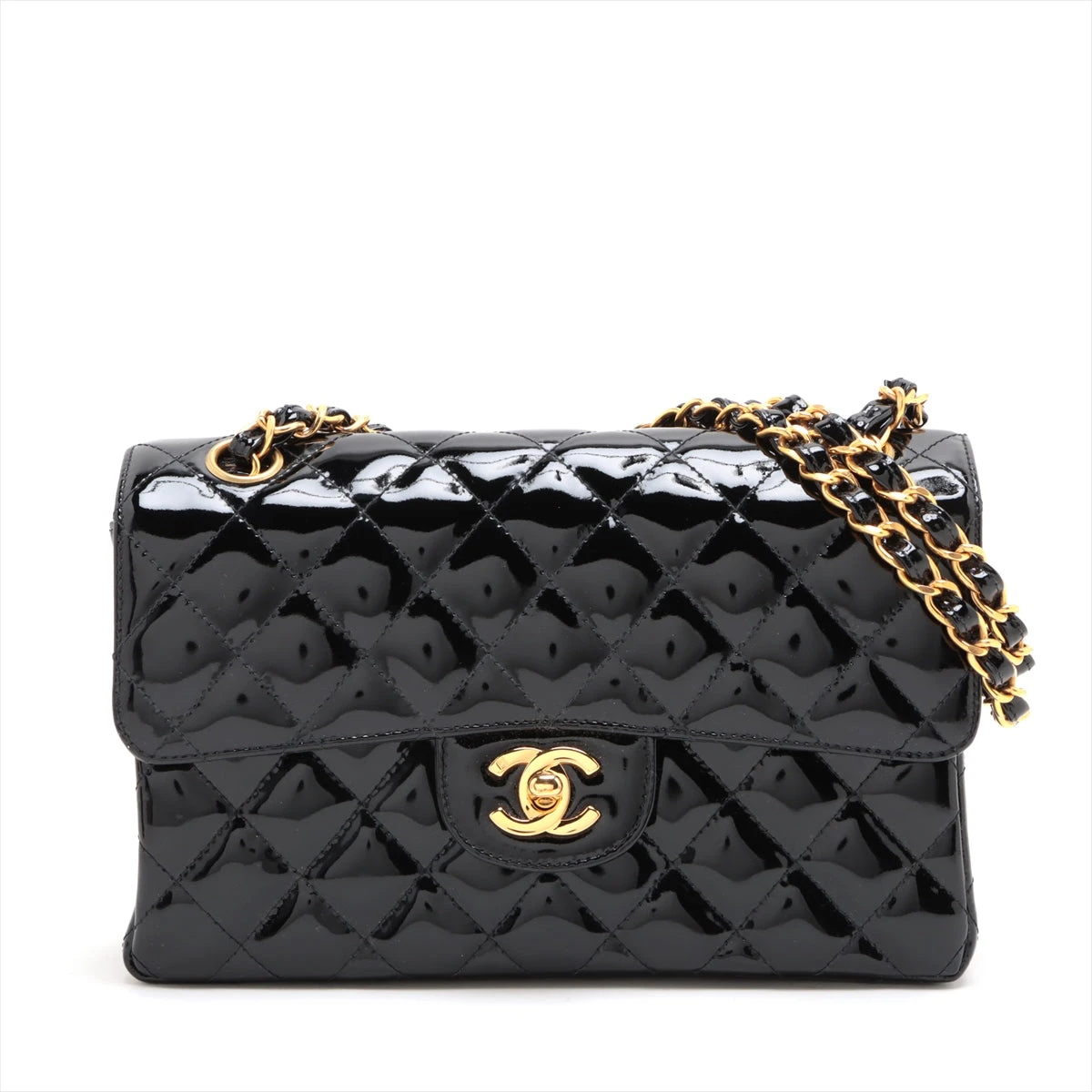 シャネル マトラッセ パテントレザー シングルフラップ シングル  