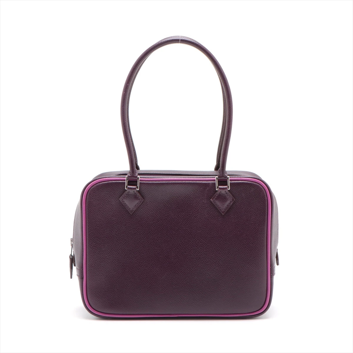 エルメス プリュム20 ヴォーエプソン シクラメン×レザン シルバー金具