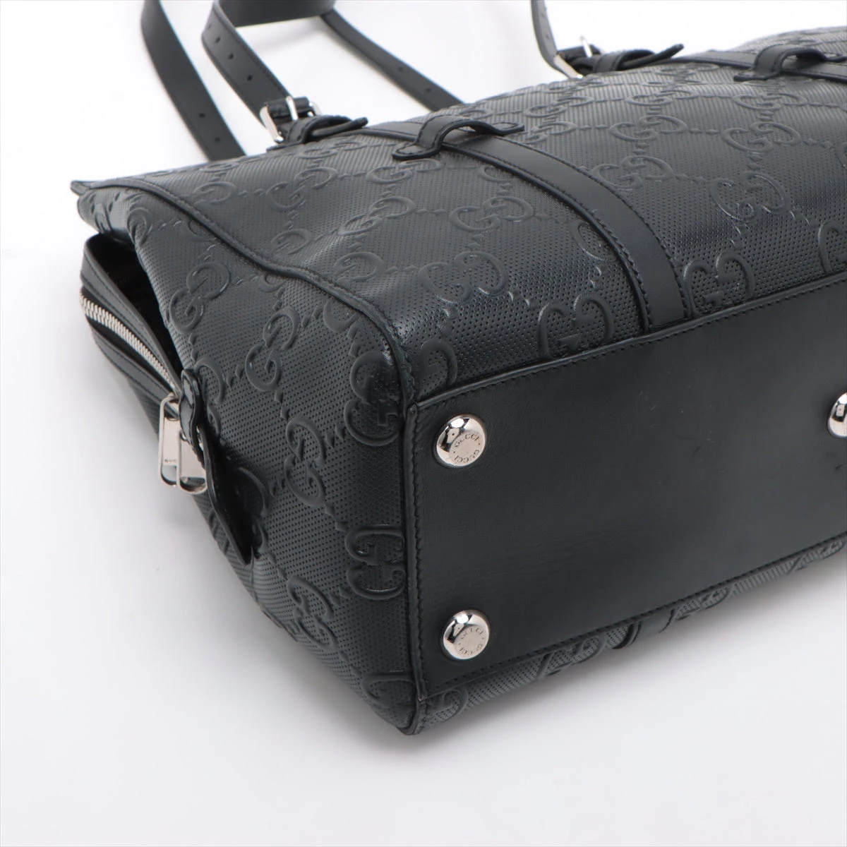 グッチ GGエンボス レザー トートバッグ ブラック 625774 A2763422