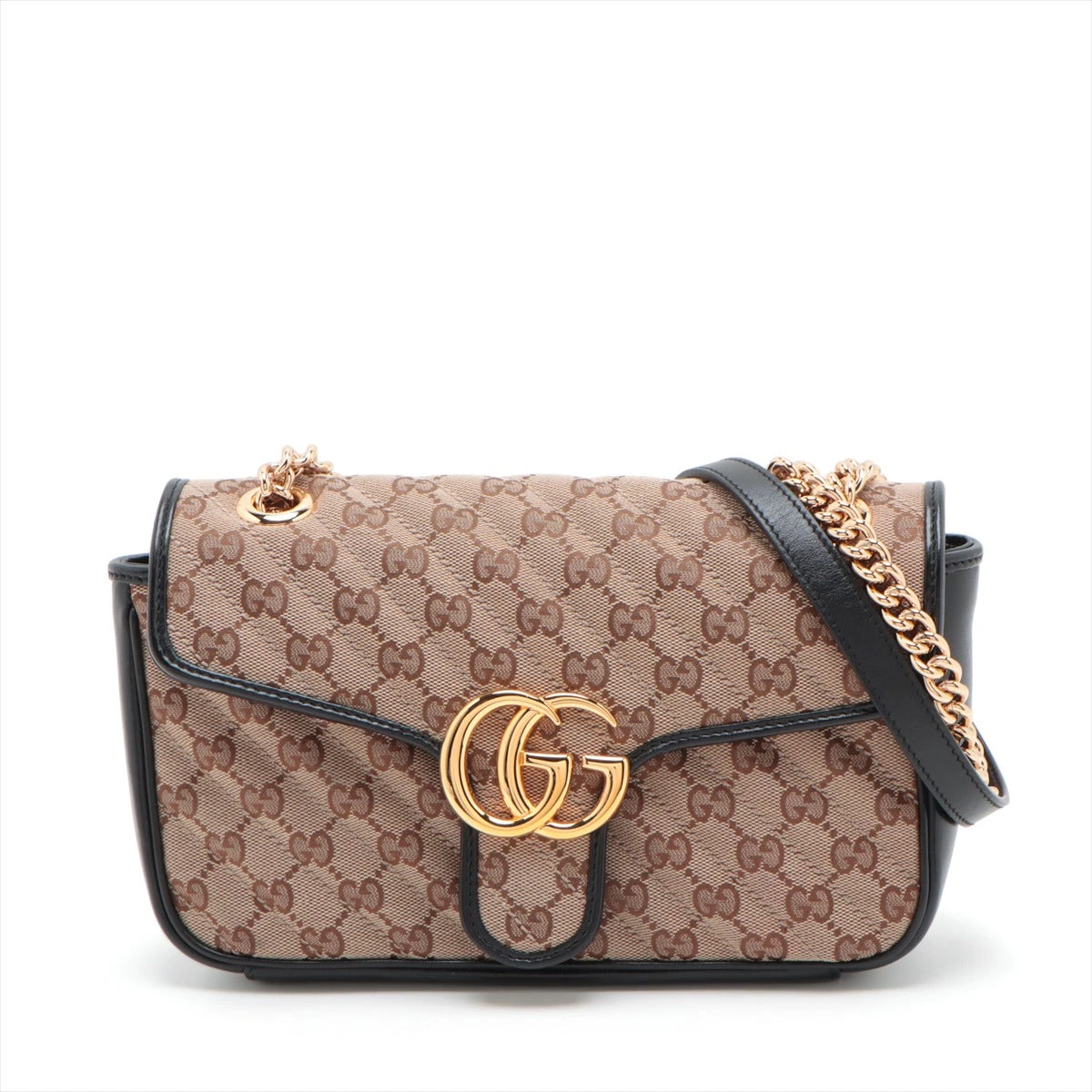 グッチ GGキャンバス GGマーモント チェーンショルダーバッグ ベージュ  